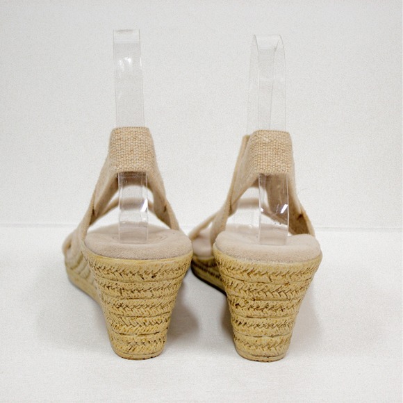Charleston Shoe Co. Cooper Core Sling Back Espadrille Wedge Linen Women's Size 7 - Picture 6 of 12